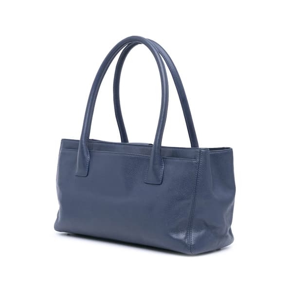 Pre-owned Chanel Small Calfskin Executive Cerf Tote Blue