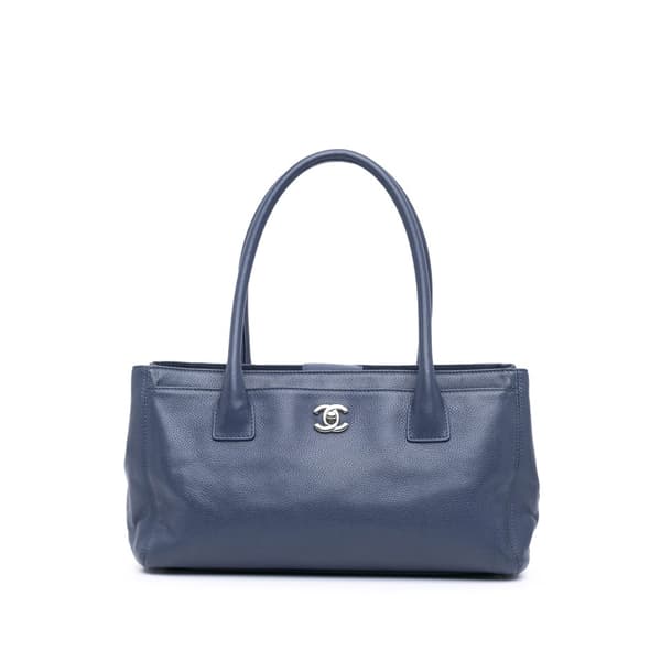 Pre-owned Chanel Small Calfskin Executive Cerf Tote Blue