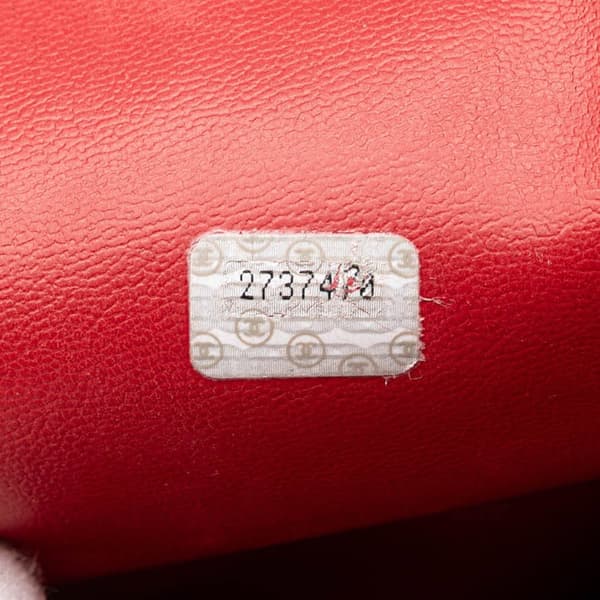 Pre-owned Chanel CC Lambskin Chain Tote Red