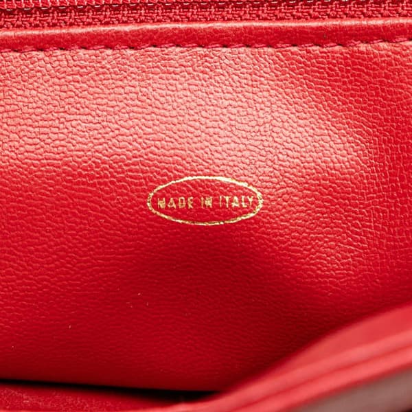 Pre-owned Chanel CC Lambskin Chain Tote Red