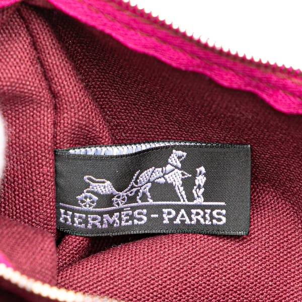 Pre-owned Hermès Toile Chevaux En Camouflage Beach Tote Pink