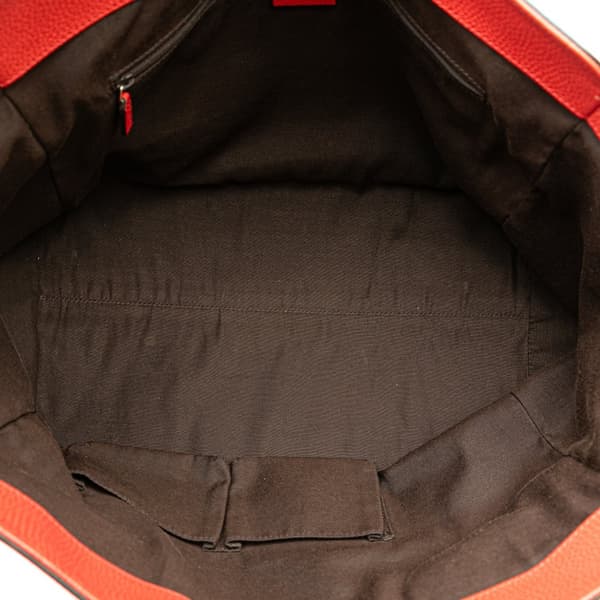 Pre-owned Gucci Interlocking G Dollar Calf Tote Red