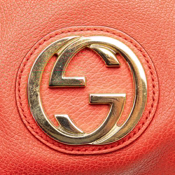 Pre-owned Gucci Interlocking G Dollar Calf Tote Red