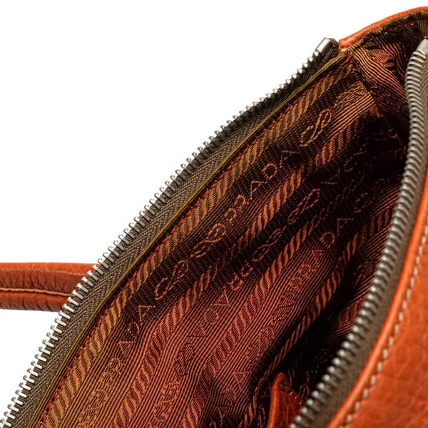 Pre-owned Prada Vitello Daino Tote Orange