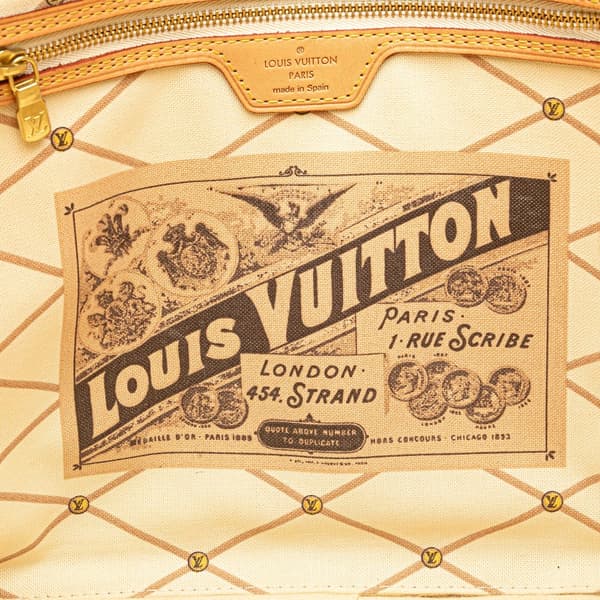 Pre-owned Louis Vuitton Damier Azur Summer Trunks Neverfull MM White