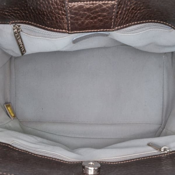 Pre-owned Chanel Small Metallic Calfskin Executive Cerf Tote Brown