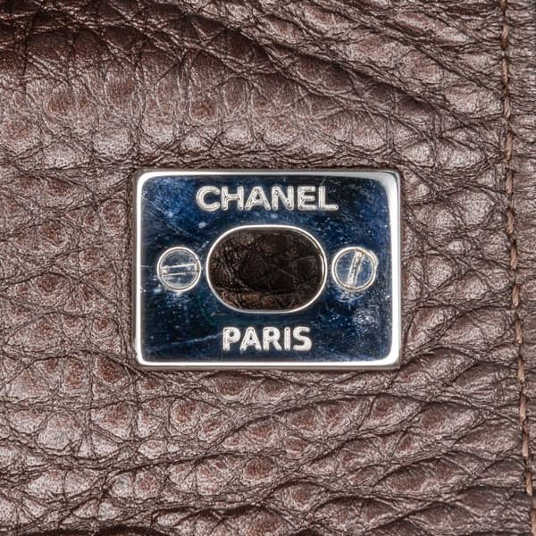 Pre-owned Chanel Small Metallic Calfskin Executive Cerf Tote Brown