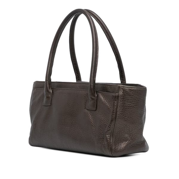 Pre-owned Chanel Small Metallic Calfskin Executive Cerf Tote Brown