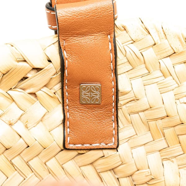 Pre-owned LOEWE Small Raffia Basket Tote Brown