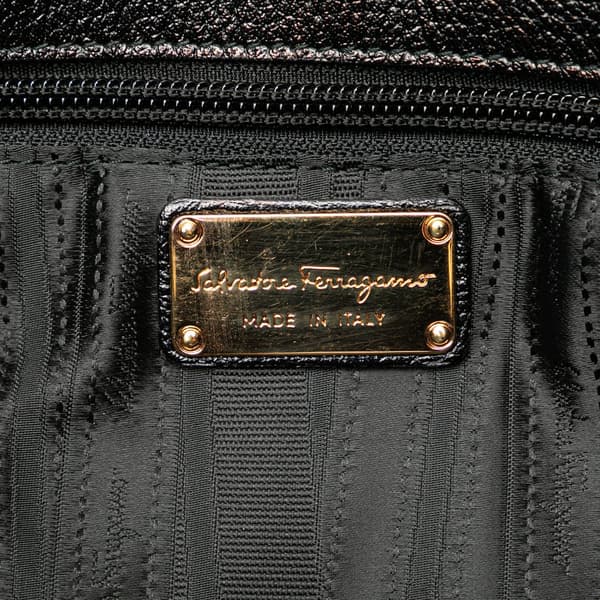 Pre-owned Ferragamo Leather Gancini Tote Black