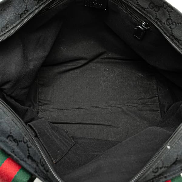 Pre-owned Gucci GG Canvas Web Tote Black