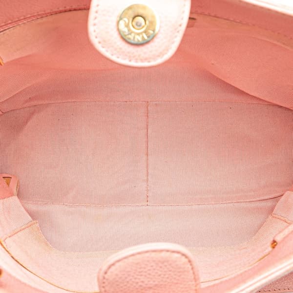 Pre-owned Chanel Caviar Petite Shopping Tote Pink