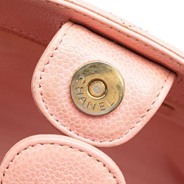 Pre-owned Chanel Caviar Petite Shopping Tote Pink