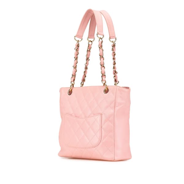Pre-owned Chanel Caviar Petite Shopping Tote Pink