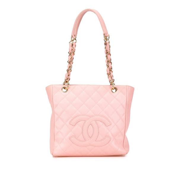 Pre-owned Chanel Caviar Petite Shopping Tote Pink
