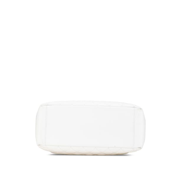 Pre-owned Chanel Caviar Grand Shopping Tote White