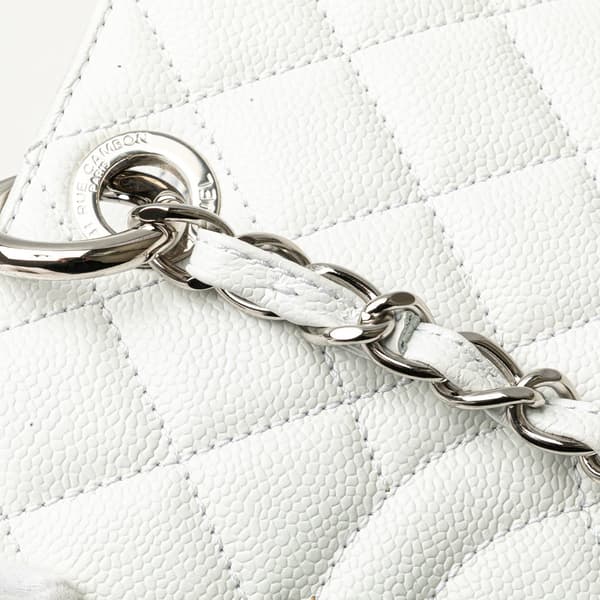 Pre-owned Chanel Caviar Grand Shopping Tote White