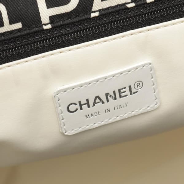Pre-owned Chanel By the Sea Line Coco Print Canvas Beach Tote Black