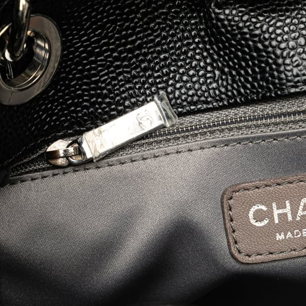 Pre-owned Chanel Caviar Petite Shopping Tote Black
