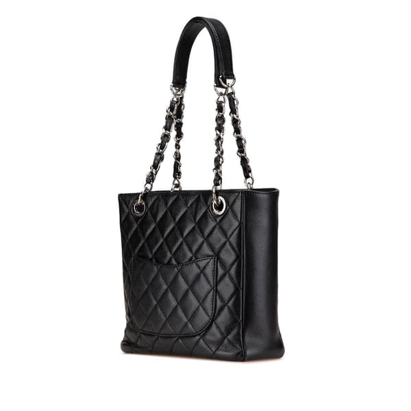 Pre-owned Chanel Caviar Petite Shopping Tote Black
