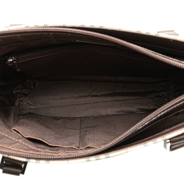 Pre-owned Burberry House Check Canvas Tote Brown