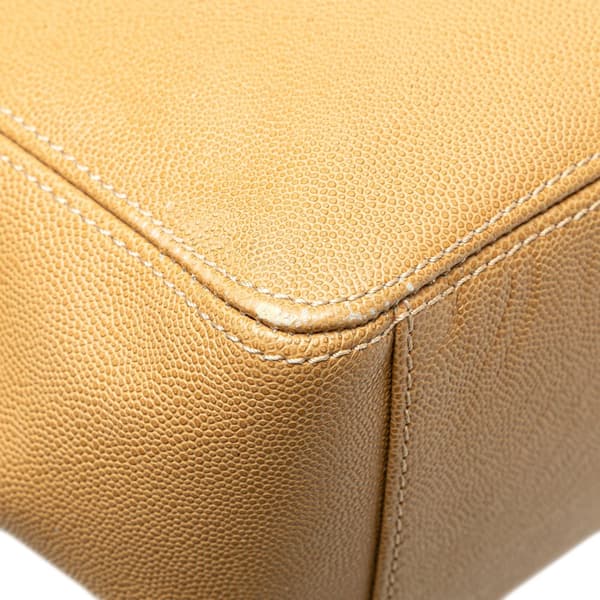 Pre-owned Chanel CC Caviar Tortoise Chain Tote Bag Brown