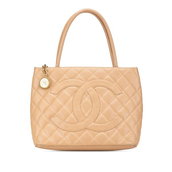 Pre-owned Chanel Caviar Medallion Tote Brown
