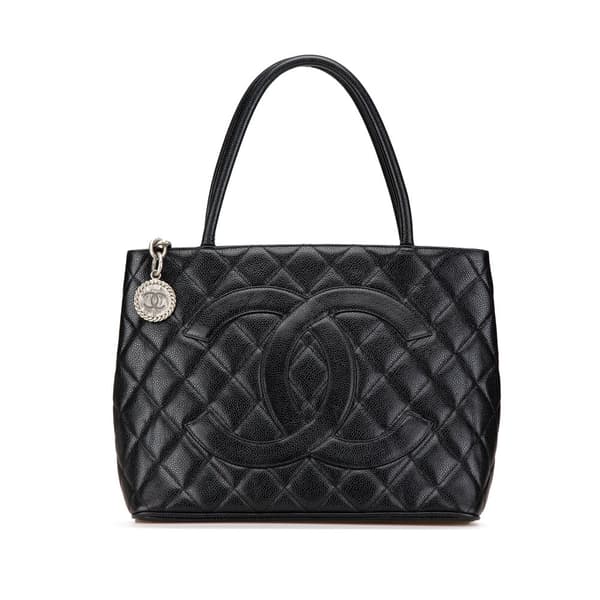 Pre-owned Chanel Caviar Medallion Tote  Black