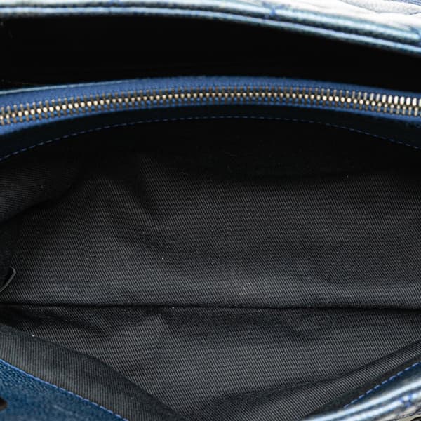 Pre-owned Chanel Quilted Iridescent Caviar Chic Shopping Tote Blue