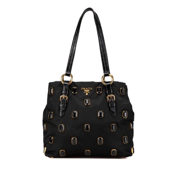 Pre-owned Prada Tessuto Pietre Tote Black