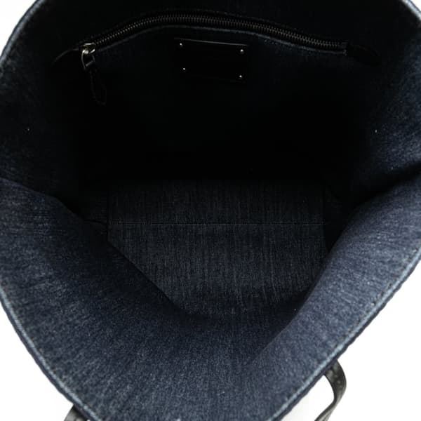 Pre-owned Prada Denim Mistolino Vitello Logo Tote Blue