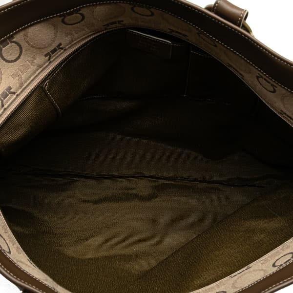Pre-owned Ferragamo Gancini Canvas Tote Brown