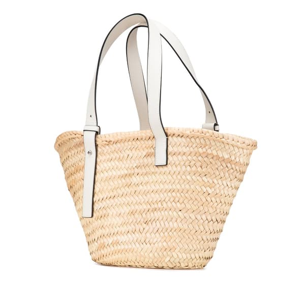 Pre-owned LOEWE Medium Raffia Basket Tote Brown