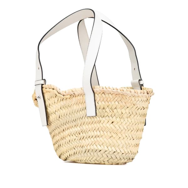 Pre-owned LOEWE Small Raffia Basket Tote Brown
