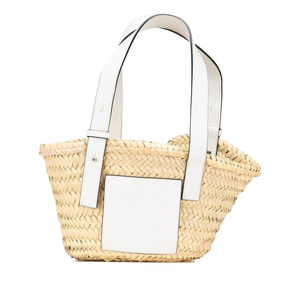Pre-owned LOEWE Small Raffia Basket Tote Brown