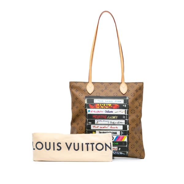 Pre-owned Louis Vuitton Monogram Reverse VHS Tape Carry It Brown