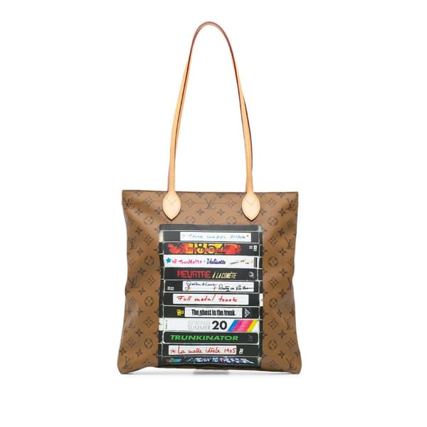 Pre-owned Louis Vuitton Monogram Reverse VHS Tape Carry It Brown