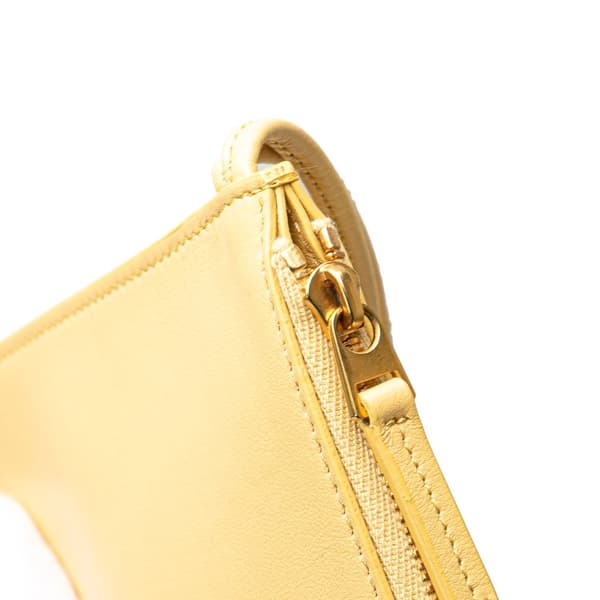Pre-owned Bottega Veneta Small Shearling Intrecciato Arco Tote Yellow