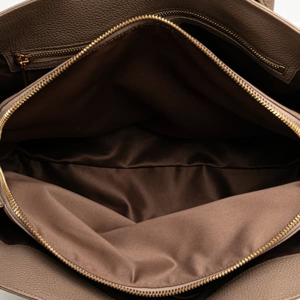 Pre-owned Ferragamo Leather Fiamma East West Tote Brown