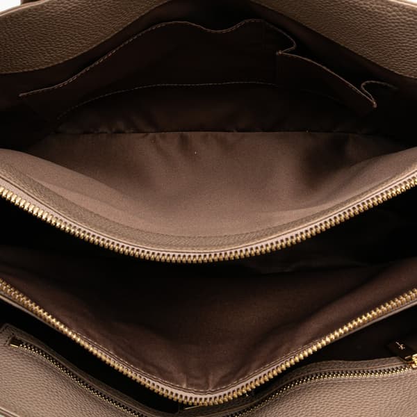 Pre-owned Ferragamo Leather Fiamma East West Tote Brown