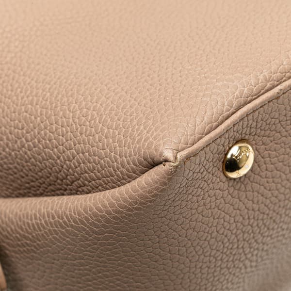 Pre-owned Ferragamo Leather Fiamma East West Tote Brown