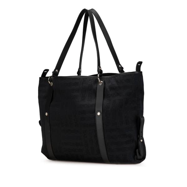 Pre-owned Ferragamo Canvas Logo Tote Black