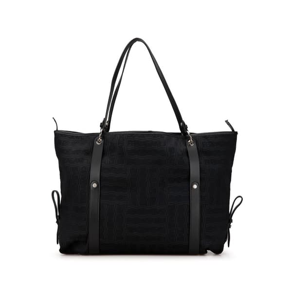 Pre-owned Ferragamo Canvas Logo Tote Black