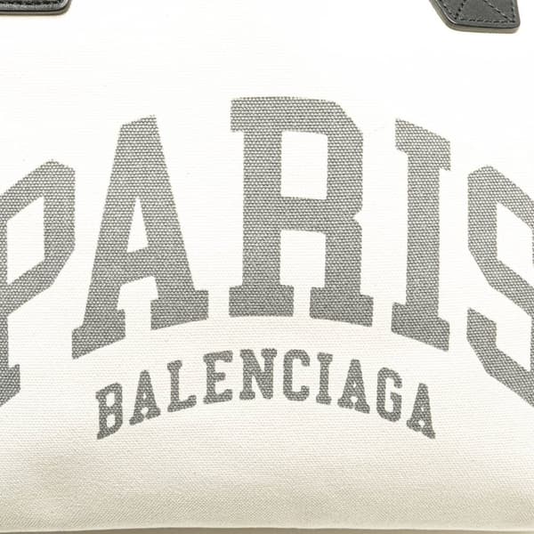 Pre-owned Balenciaga Small Canvas Cities Paris Jumbo Tote White