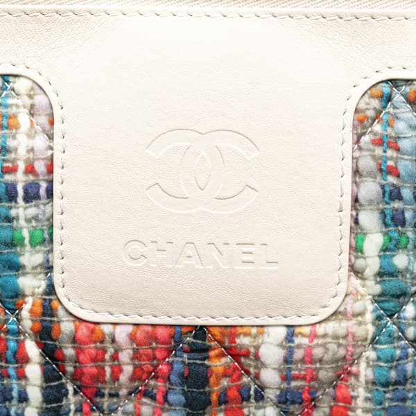Pre-owned Chanel Nylon Tweed Printed Coco Cocoon Tote Multi