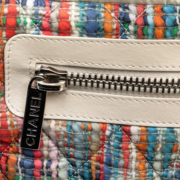Pre-owned Chanel Nylon Tweed Printed Coco Cocoon Tote Multi