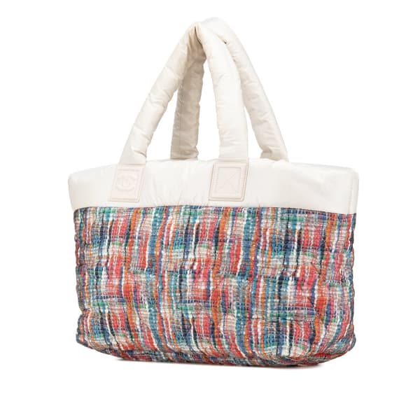 Pre-owned Chanel Nylon Tweed Printed Coco Cocoon Tote Multi