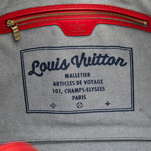 Pre-owned Louis Vuitton Monogram Denim Patchwork Neverfull MM Blue