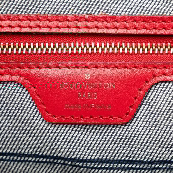 Pre-owned Louis Vuitton Monogram Denim Patchwork Neverfull MM Blue