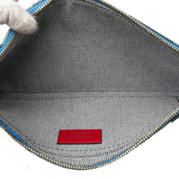 Pre-owned Louis Vuitton Monogram Denim Patchwork Neverfull MM Blue
